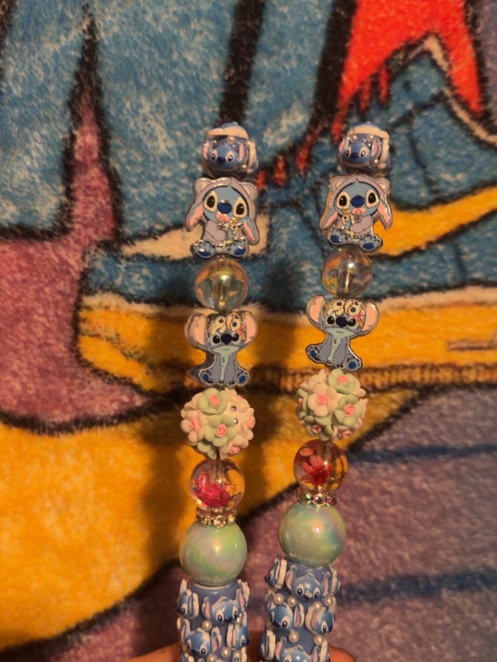 Handmade Blue Stitch Character Beaded fancy pen 🖊️
